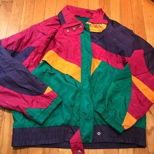 Multi colored wind breaker